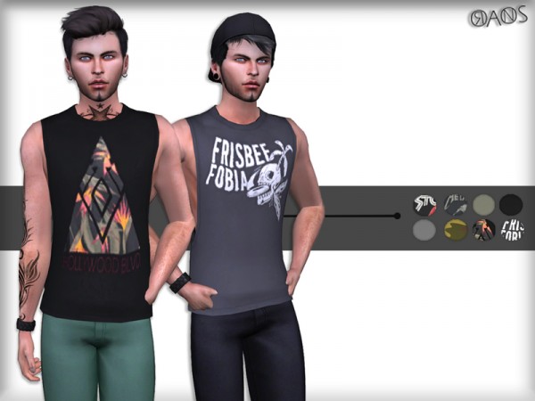  The Sims Resource: Sleeveless T Shirt With Dropped Armhole by OranosTR