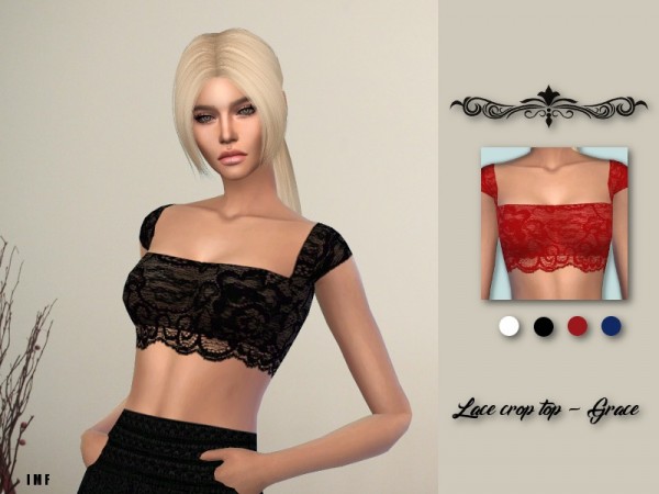  The Sims Resource: Lace Crop Top   Grace by IzzieMcFire