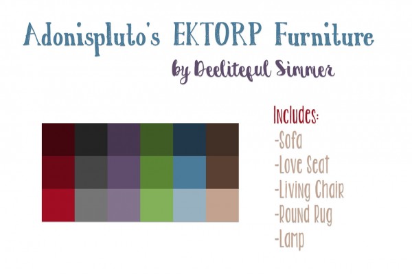 Deelitefulsimmer: Ektorp furniture recolored