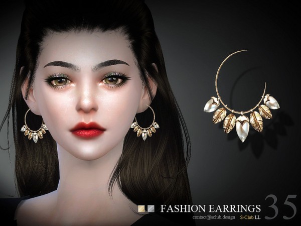  The Sims Resource: Earrings N35 by S Club