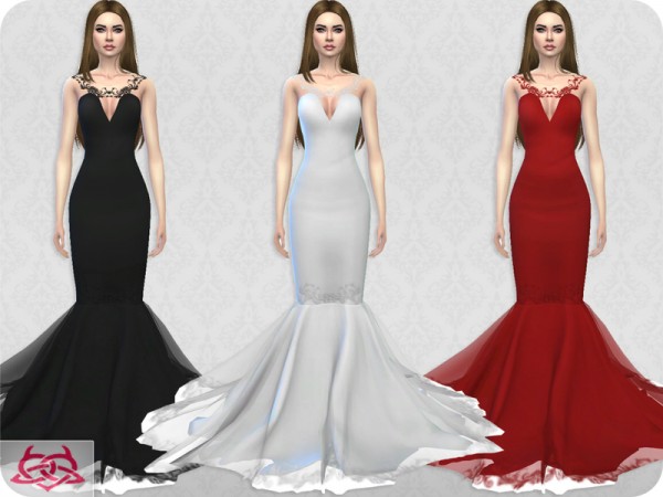  The Sims Resource: Wedding Dress 8 recolor 5 by Colores Urbanos