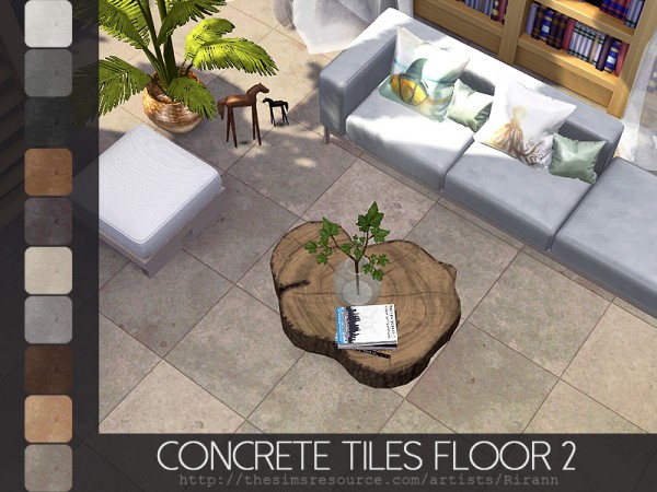  The Sims Resource: Concrete Tiles Floor 2 by Rirann