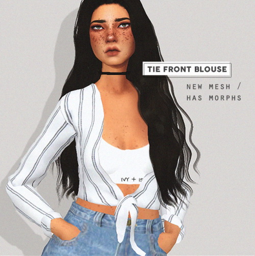 Pure Sims: Tie front blouse
