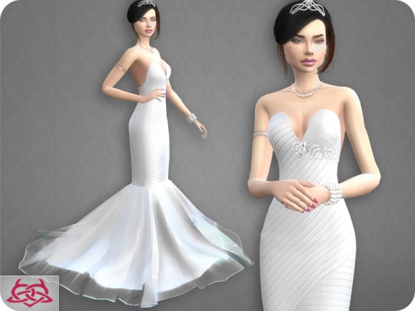  The Sims Resource: Wedding Dress 8 recolor 6 by Colores Urbanos