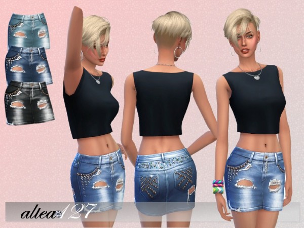  The Sims Resource: Denim skirt by Altea127