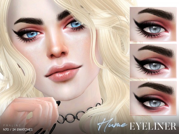 The Sims Resource: Hume Eyeliner N70 by Pralinesims