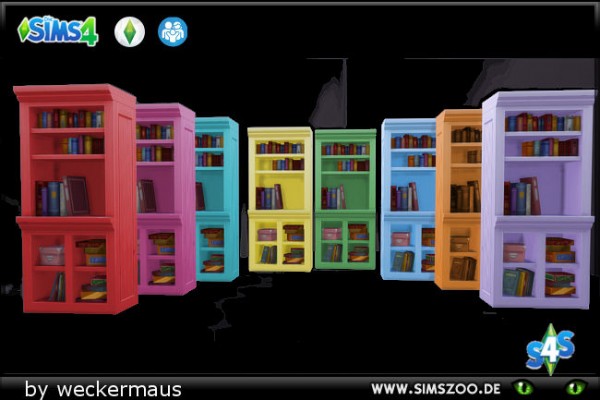  Blackys Sims 4 Zoo: Sunshine bookcase by weckermaus