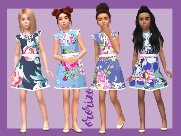  The Sims Resource: Flower Dress Child   Romantic Garden needed by Ororizo