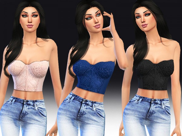  The Sims Resource: Lace Crochet Tops by Saliwa