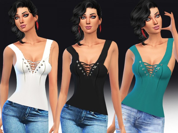  The Sims Resource: Violet Tops 10 Colours by Saliwa