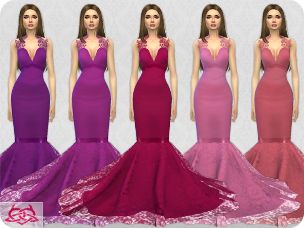  The Sims Resource: Wedding Dress 8 recolor 2 by Colores Urbanos