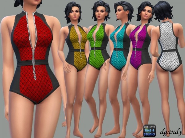  The Sims Resource: Swimsuit with Front Zipper by dgandy