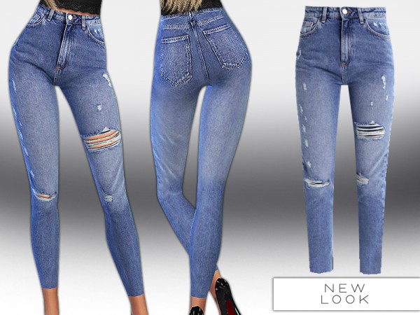  The Sims Resource: New Look Super High Waist Slim Fit Jeans by Saliwa