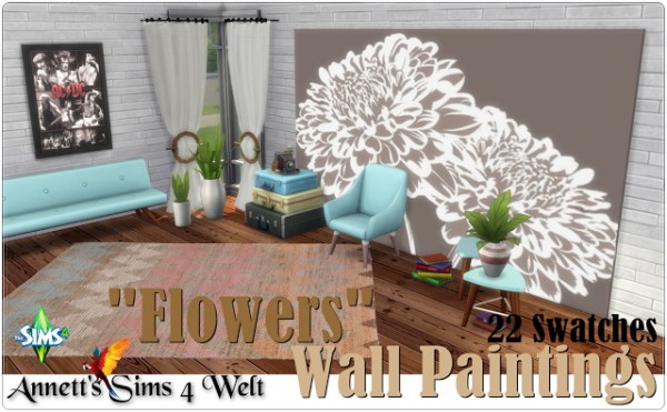  Annett`s Sims 4 Welt: Wall Paintings Flowers