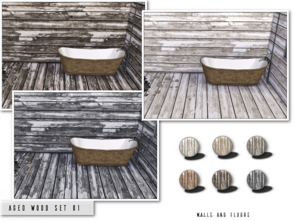  The Sims Resource: Aged Wood Set 01 by .Torque