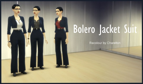  Mod The Sims: Navy Blue Bolero Jacket Outfit by Charelton