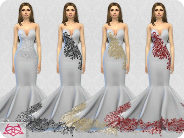  The Sims Resource: Wedding Dress 8 recolor 3 by Colores Urbanos