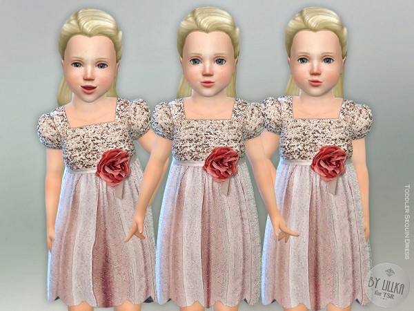  The Sims Resource: Toddler Sequin Dress by lillka