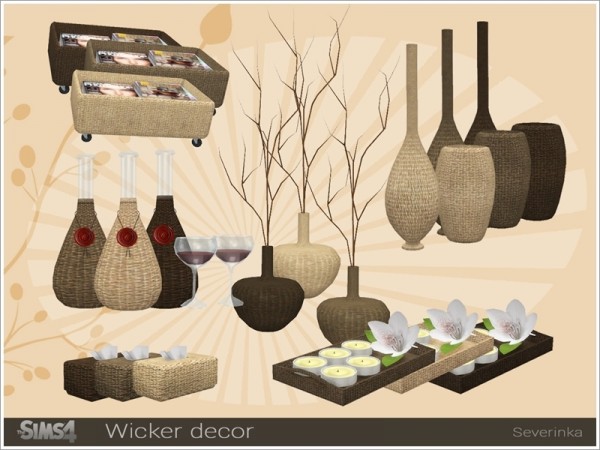  The Sims Resource: Wicker decorative set by Severinka