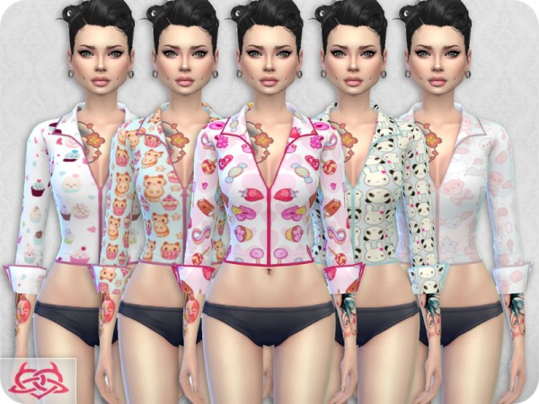  The Sims Resource: Set Blouse and Skirt recolor 4 by Colores Urbanos