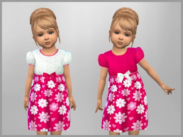  The Sims Resource: Toddler Summer Floral Dress by SweetDreamsZzzzz