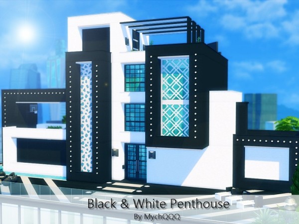  The Sims Resource: Black and White Penthouse by MychQQQ