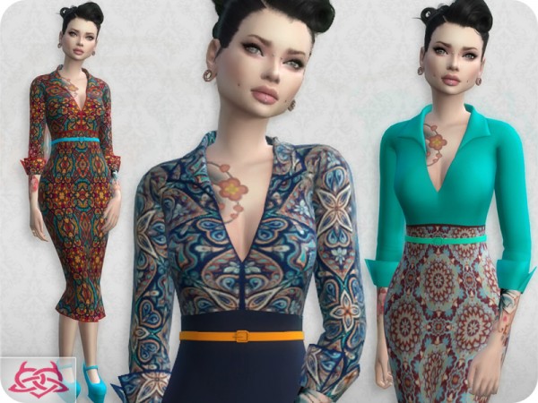  The Sims Resource: Set Blouse and Skirt recolor 3 by Colores Urbanos