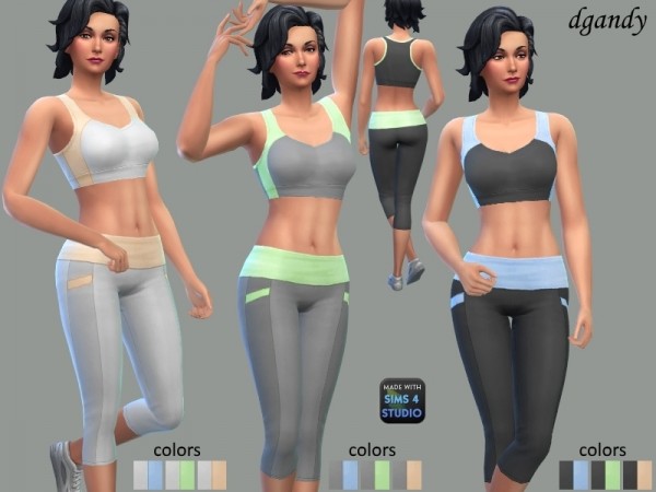  The Sims Resource: Athletic Set   Capris and Top by dgandy