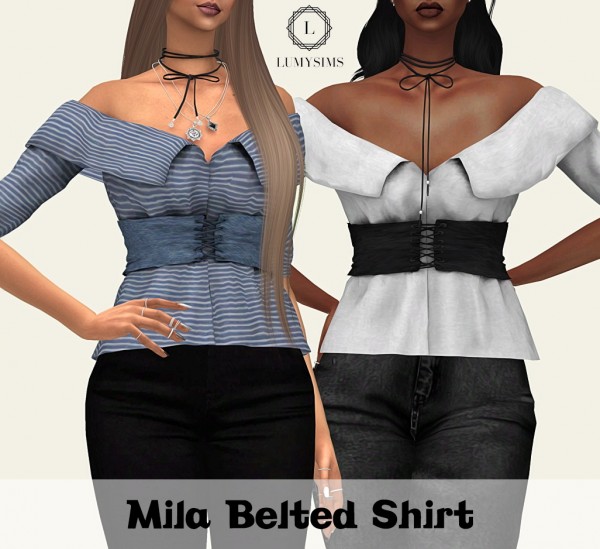  LumySims: Mila Bleted Shirt