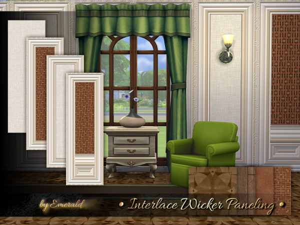  The Sims Resource: Interlace Wicker Paneling by emerald