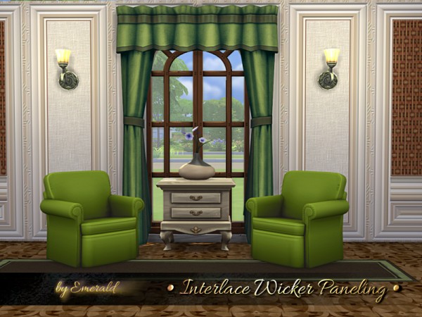 The Sims Resource: Interlace Wicker Paneling by emerald