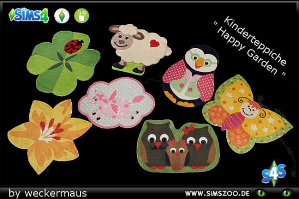  Blackys Sims 4 Zoo: Happy Garden rugs by  weckermaus
