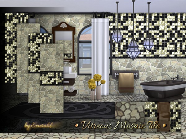  The Sims Resource: Vitreous Mosaic Tile by emerald
