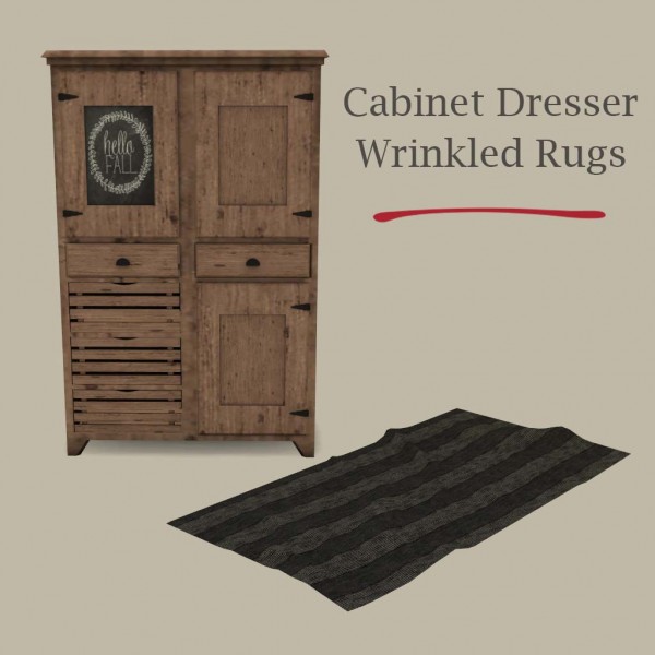  Leo 4 Sims: Cabinet Dresser and Wrinkled Rugs
