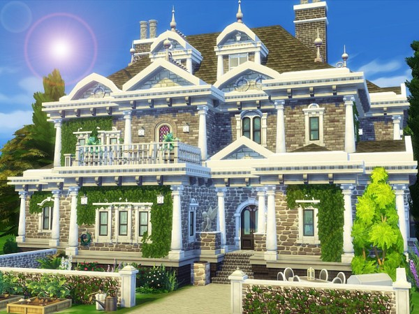  The Sims Resource: Brick Walls Mansion by MychQQQ