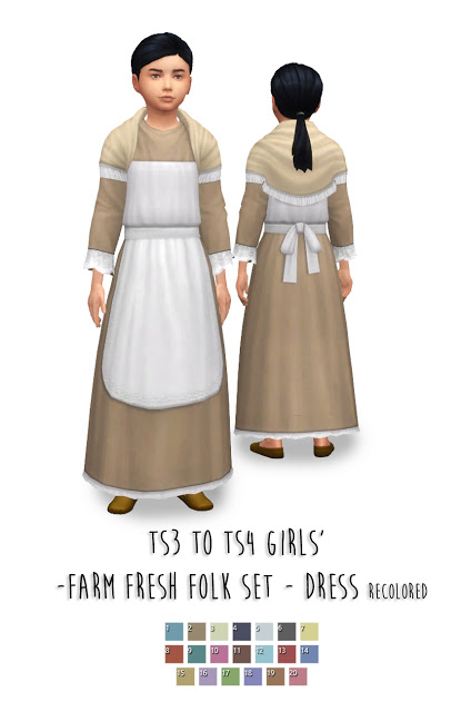  History Lovers Sims Blog: Girl`s Farm Fresh Folk Dress