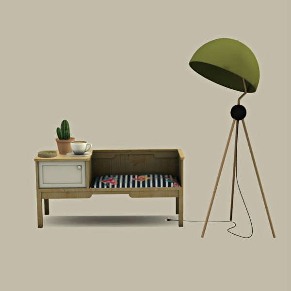  Leo 4 Sims: Bench table and floor lamp