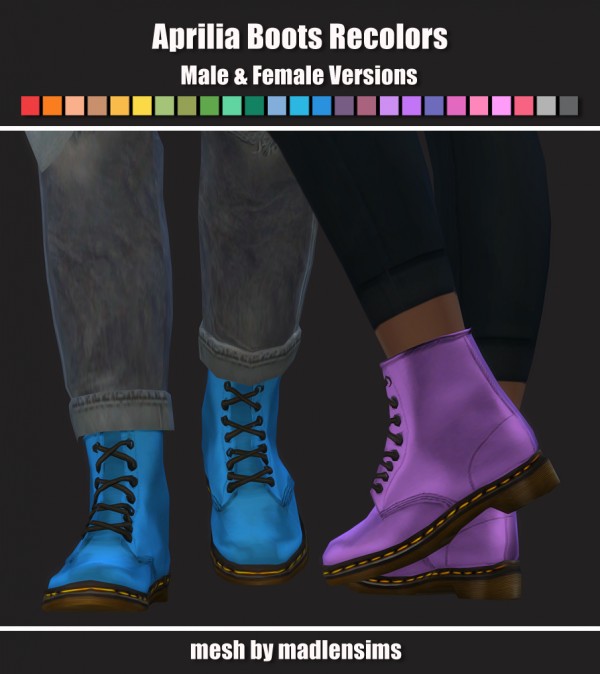  Simsworkshop: Aprilia Boots Recolors by maimouth