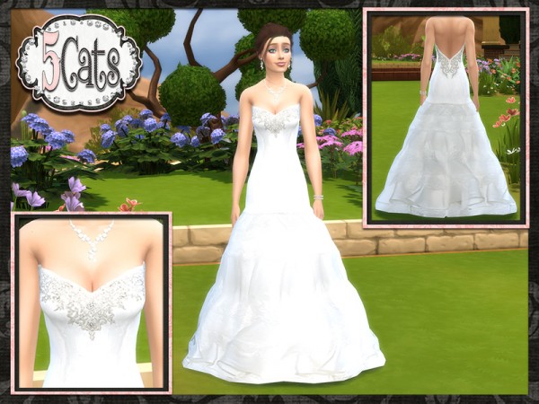  The Sims Resource: Strapless Mermaid Bridal Gown by Five5Cats