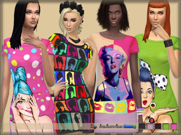  The Sims Resource: Dress Pop   Art by bukovka
