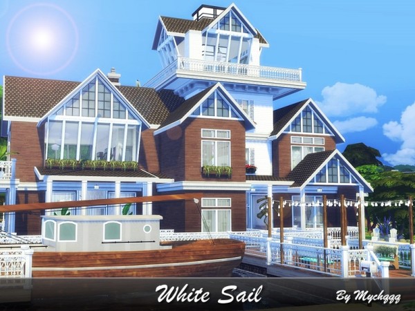  The Sims Resource: White Sail house by MychQQQ