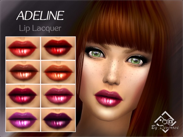  The Sims Resource: Adeline Lip Lacquer by Devirose