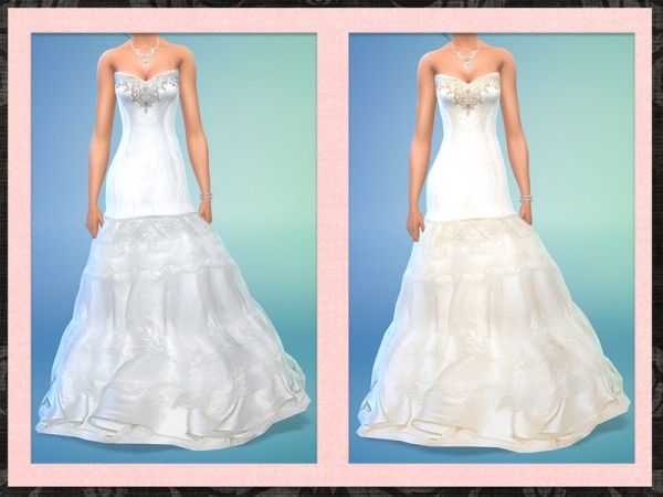  The Sims Resource: Strapless Mermaid Bridal Gown by Five5Cats