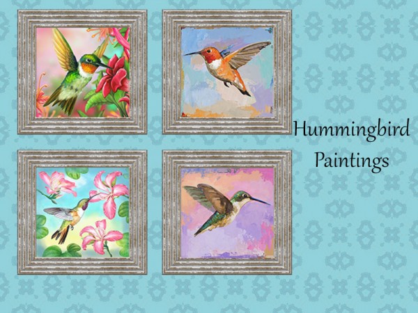  The Sims Resource: Hummingbird Paintings by Rosannep