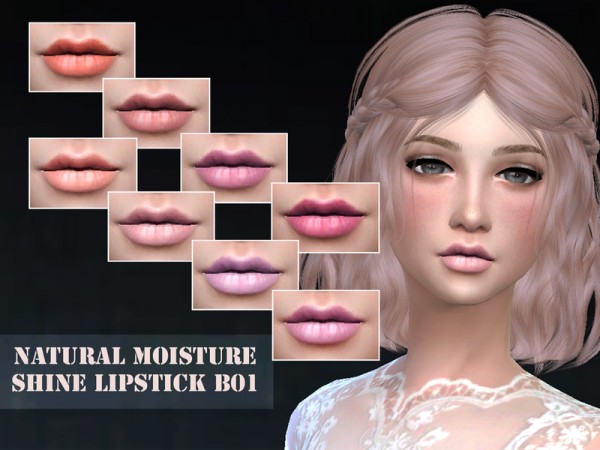  The Sims Resource: Natural Moisture Shine Lipstick Collection by CelineNguyen