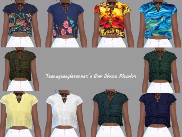  The Sims Resource: Bow Blouse Recolored by Teenageeaglerunner