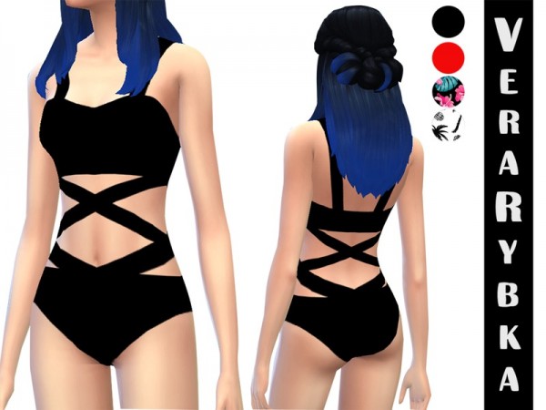 The Sims Resource: Swimsuit with stripes front and back by Vera Rybka