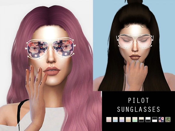  The Sims Resource: Pilot Sunglasses by GrafitySims