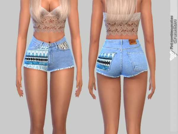  The Sims Resource: Summer Denim Shorts by Pinkzombiecupcakes