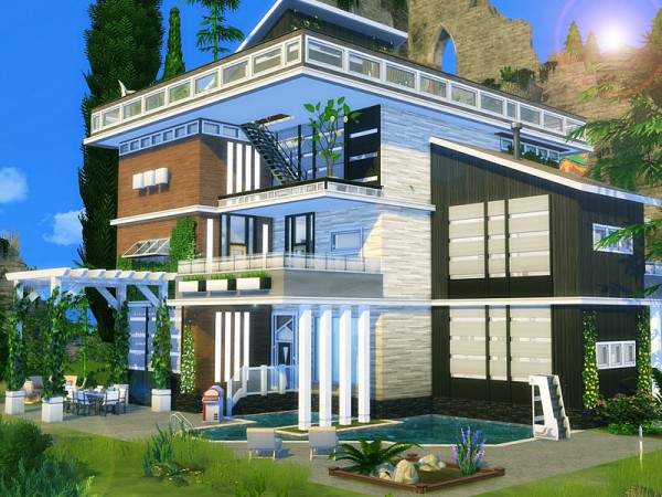  The Sims Resource: The Cliff House by MychQQQ